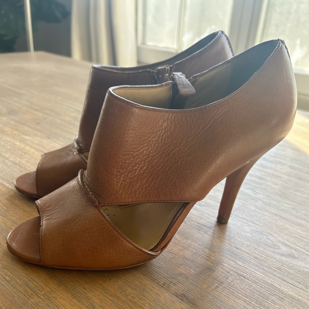 Brown leather Coach heels